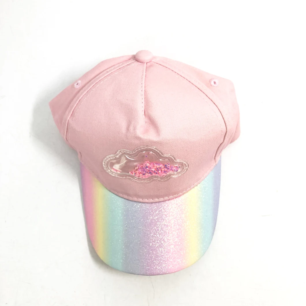 New Splicing Cap Star Rainbow Sport Cap Pink Hat Peaked Cap in Stock