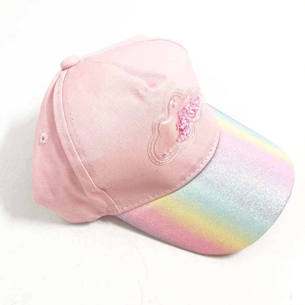 New Splicing Cap Star Rainbow Sport Cap Pink Hat Peaked Cap in Stock