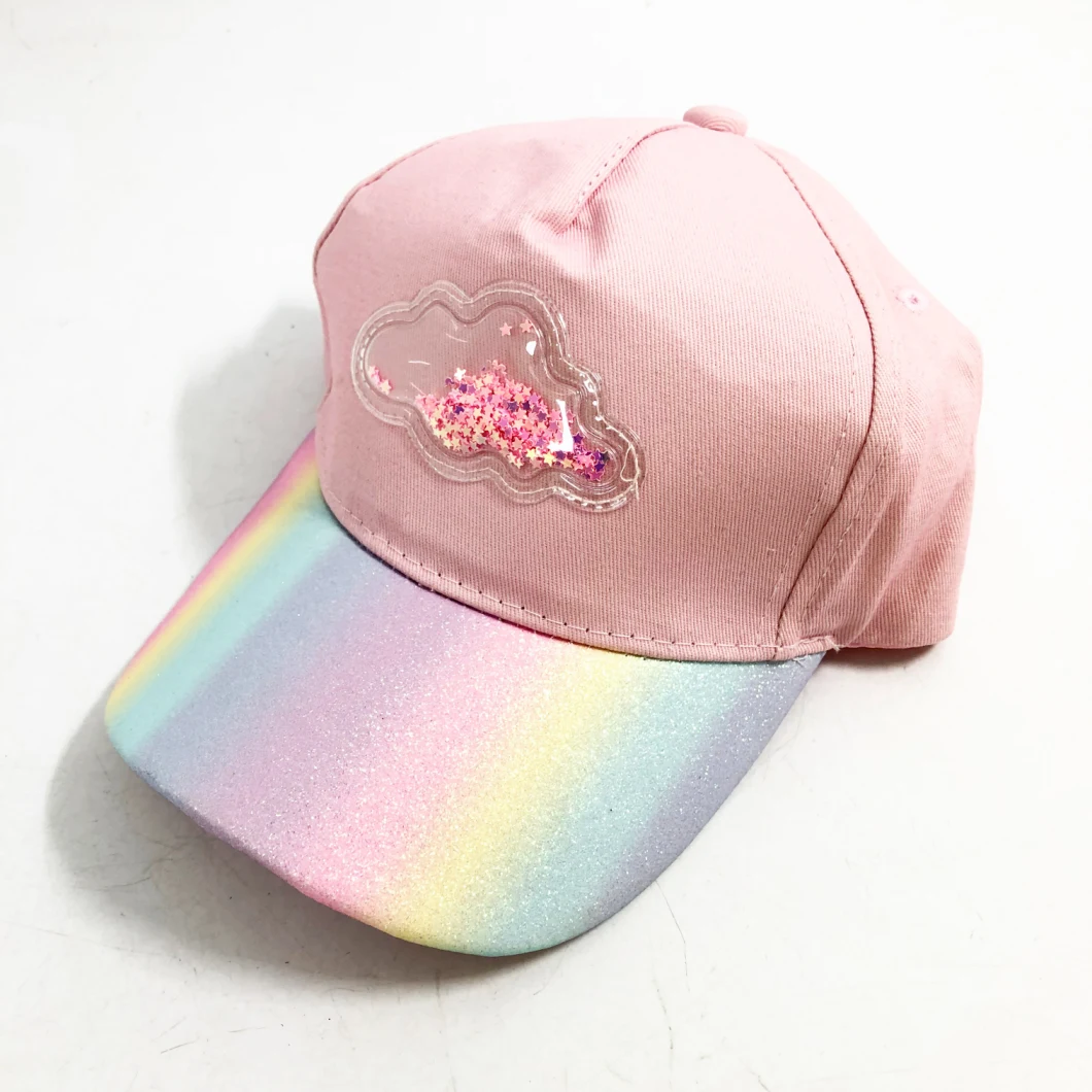 New Splicing Cap Star Rainbow Sport Cap Pink Hat Peaked Cap in Stock