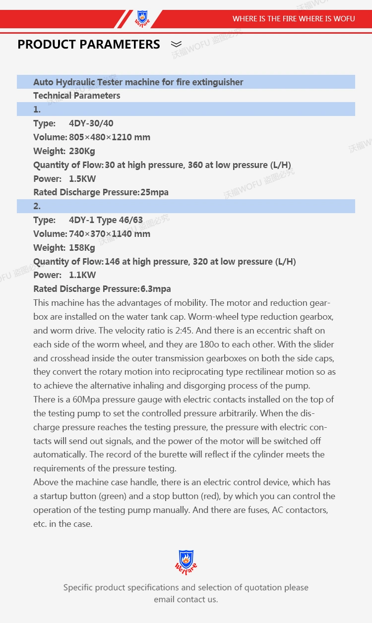 220V Automatic Fire Extinguisher Hydraulic Test Machine